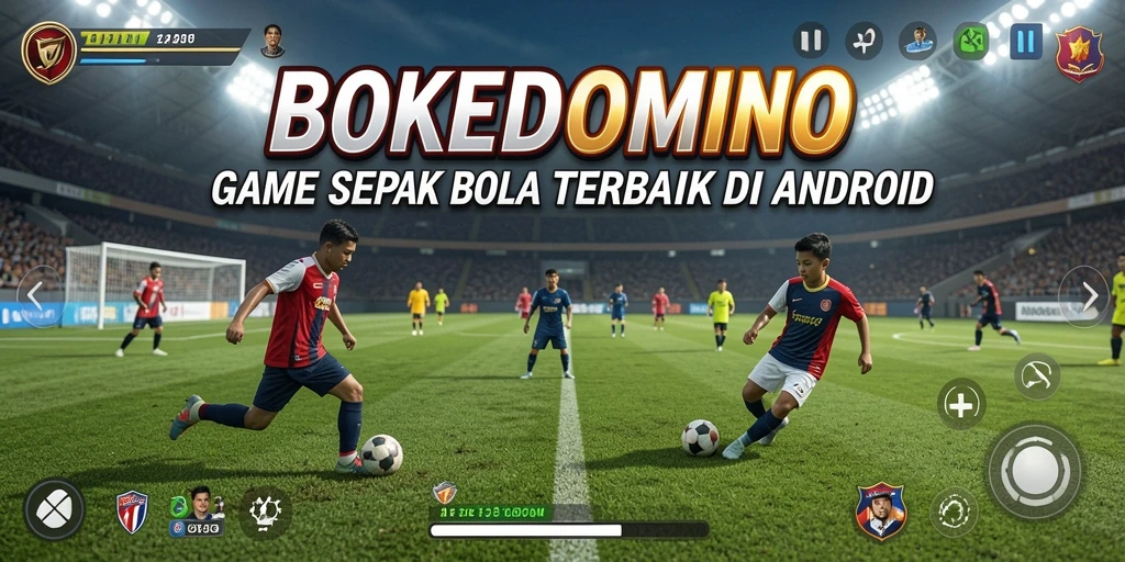 Gameplay seru dalam BOKEDOMINO dengan grafik sepak bola yang memukau.
