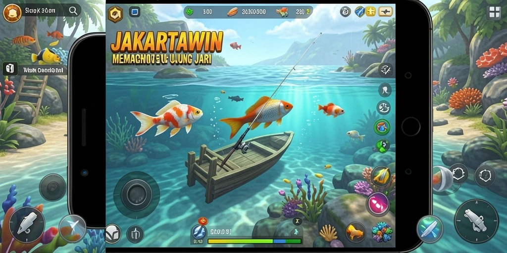 Tampilan menarik dari gameplay memancing di JAKARTAWIN.