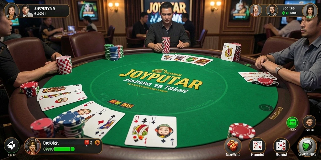 Tampilan menarik dari gameplay poker di JOYPUTAR.