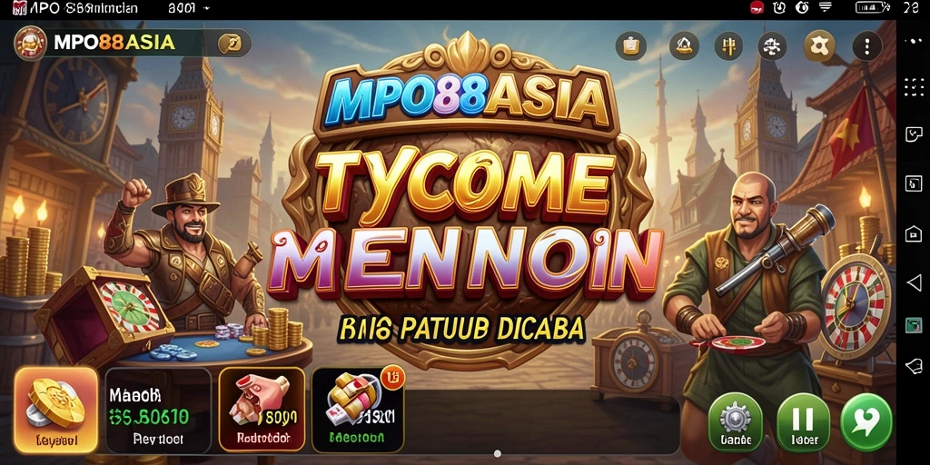 Tangkapan layar gameplay MPO88ASIA menunjukkan simulasi manajemen bisnis yang seru.