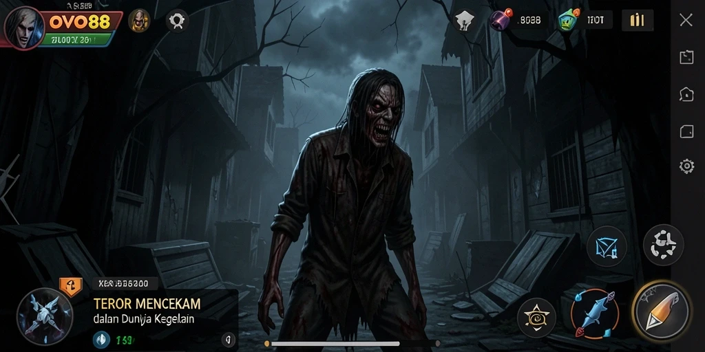 Screenshot OVO88 menampilkan momen menegangkan dari gameplay Horror.