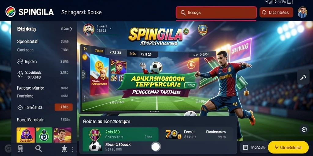 Tampilan utama SPINGILA menampilkan berbagai opsi taruhan olahraga.